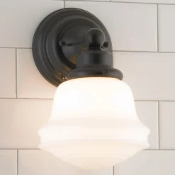 Milk Glass Bath Sconce