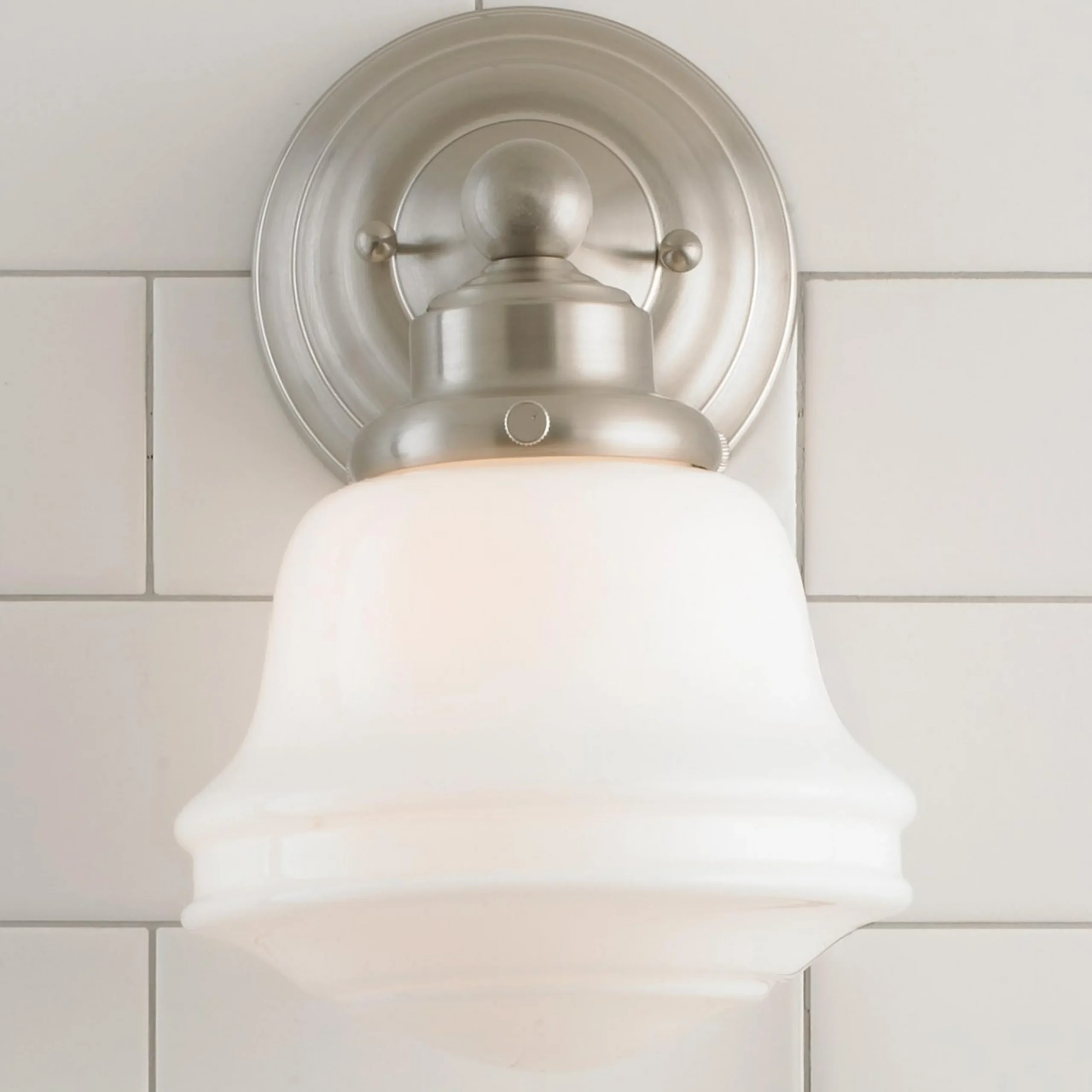 Milk Glass Bath Sconce