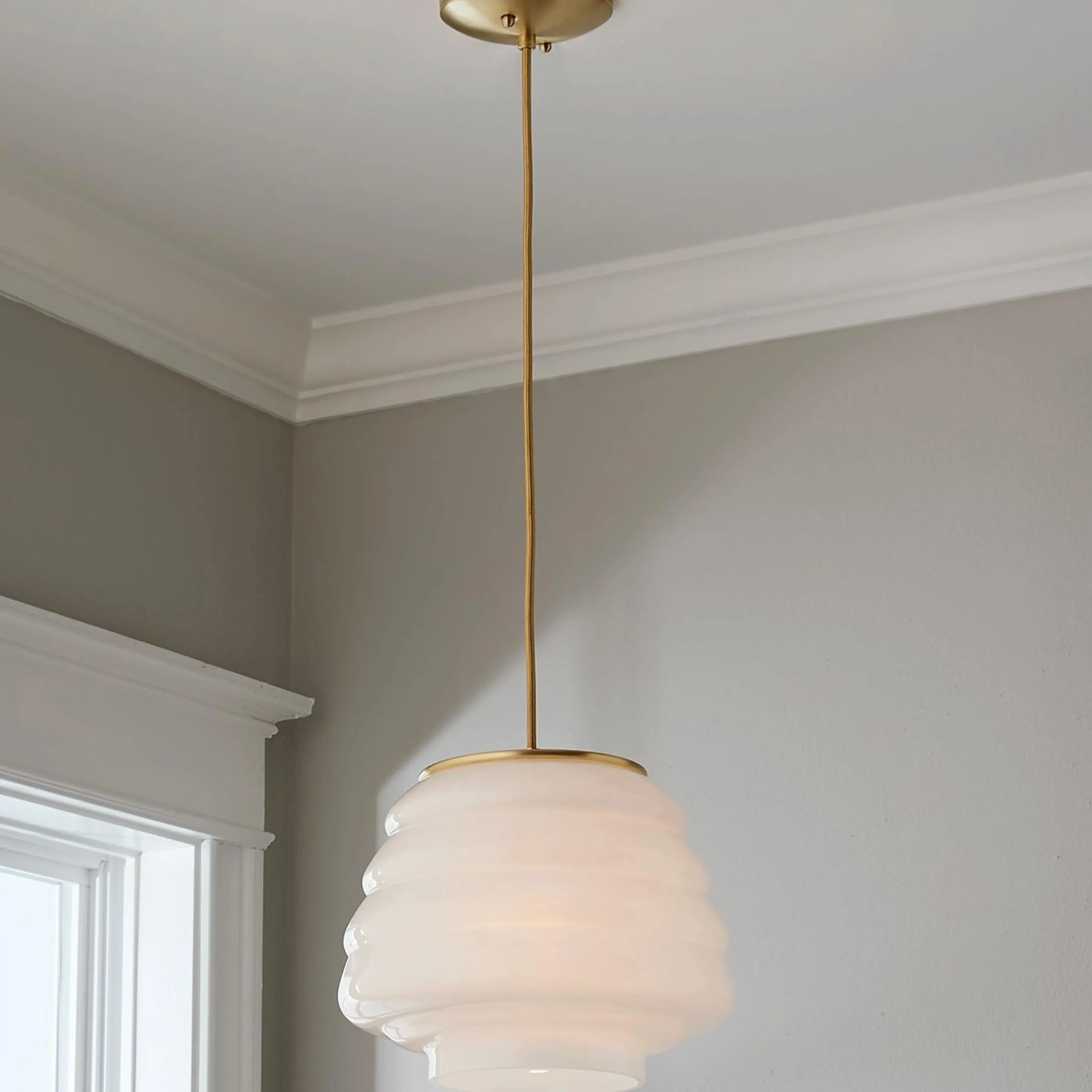 Milk Glass Hive Pendant