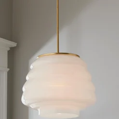 Milk Glass Hive Pendant