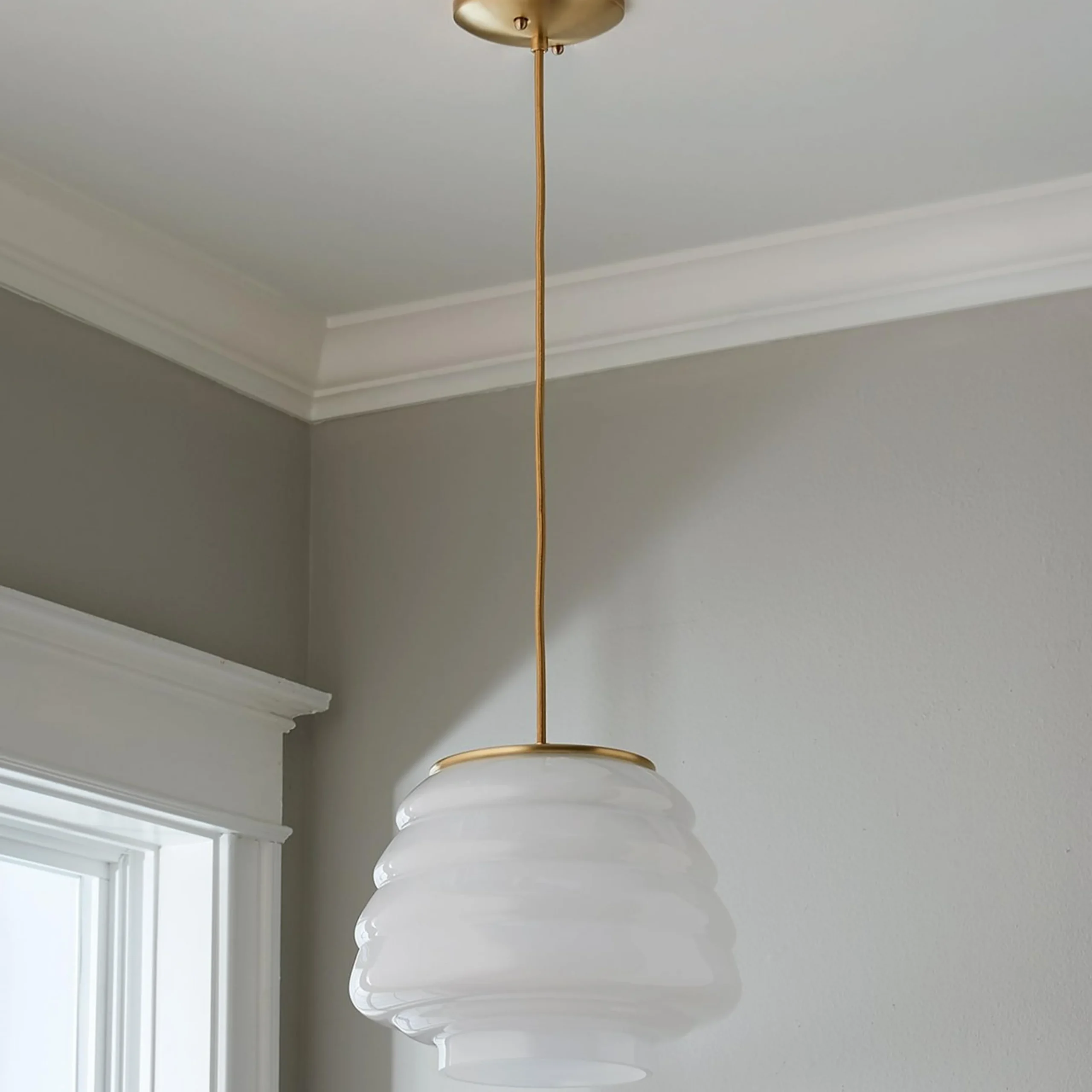 Milk Glass Hive Pendant