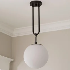 Milky Globe Drop Pendant