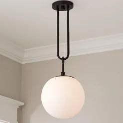 Milky Globe Drop Pendant