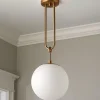 Milky Globe Drop Pendant