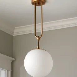 Milky Globe Drop Pendant