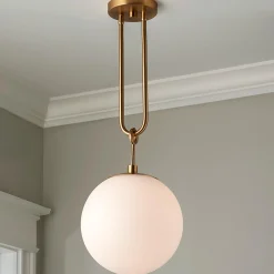 Milky Globe Drop Pendant
