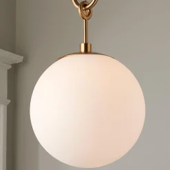 Milky Globe Drop Pendant
