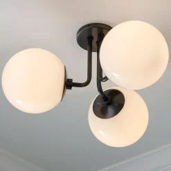 Minimalist Globe Semi-Flush Ceiling Light - 3 Light