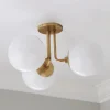 Minimalist Globe Semi-Flush Ceiling Light - 3 Light