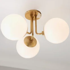 Minimalist Globe Semi-Flush Ceiling Light - 3 Light