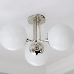 Minimalist Globe Semi-Flush Ceiling Light - 3 Light