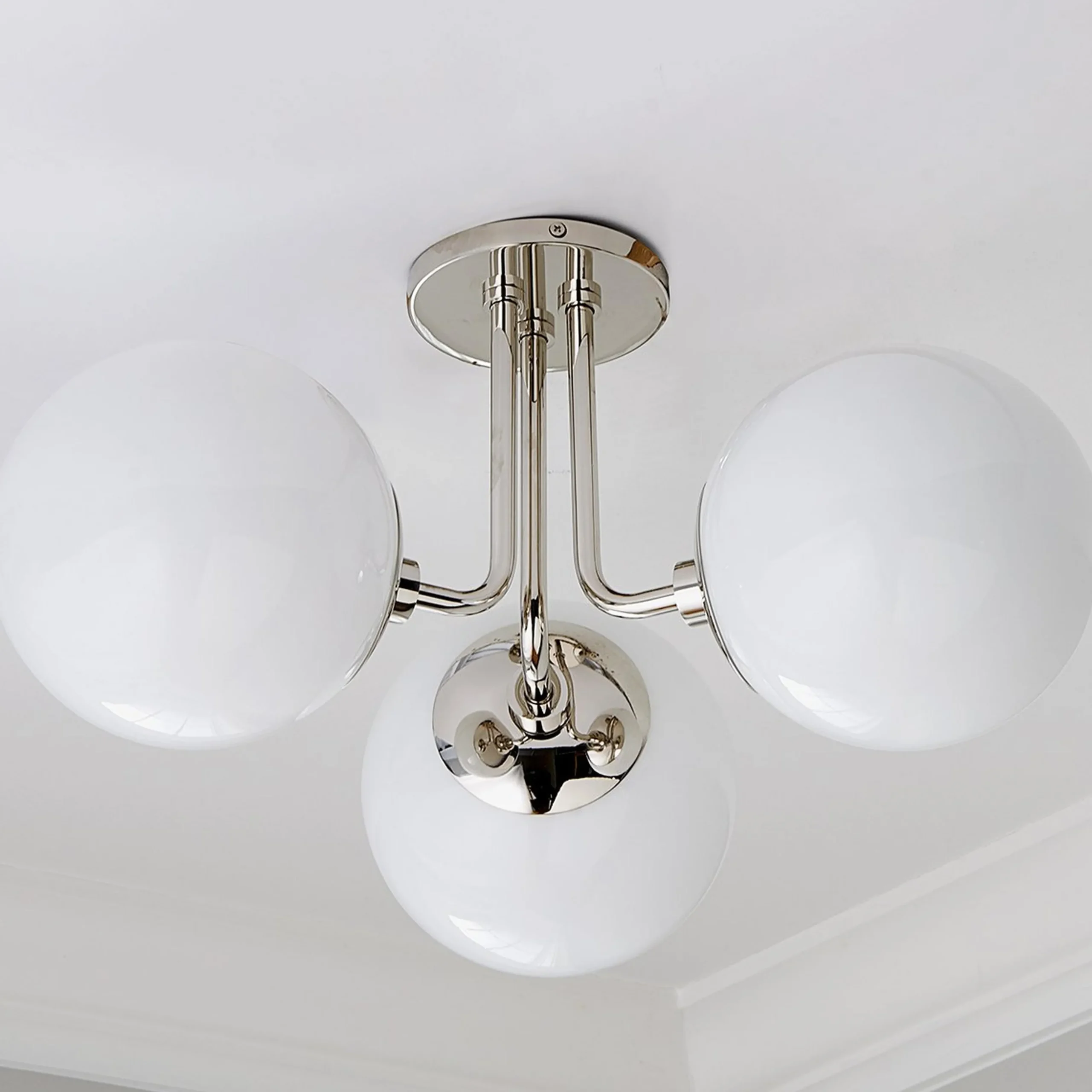Minimalist Globe Semi-Flush Ceiling Light - 3 Light
