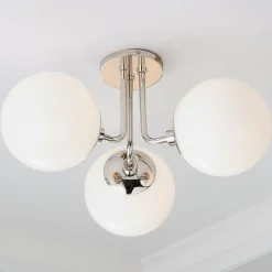 Minimalist Globe Semi-Flush Ceiling Light - 3 Light