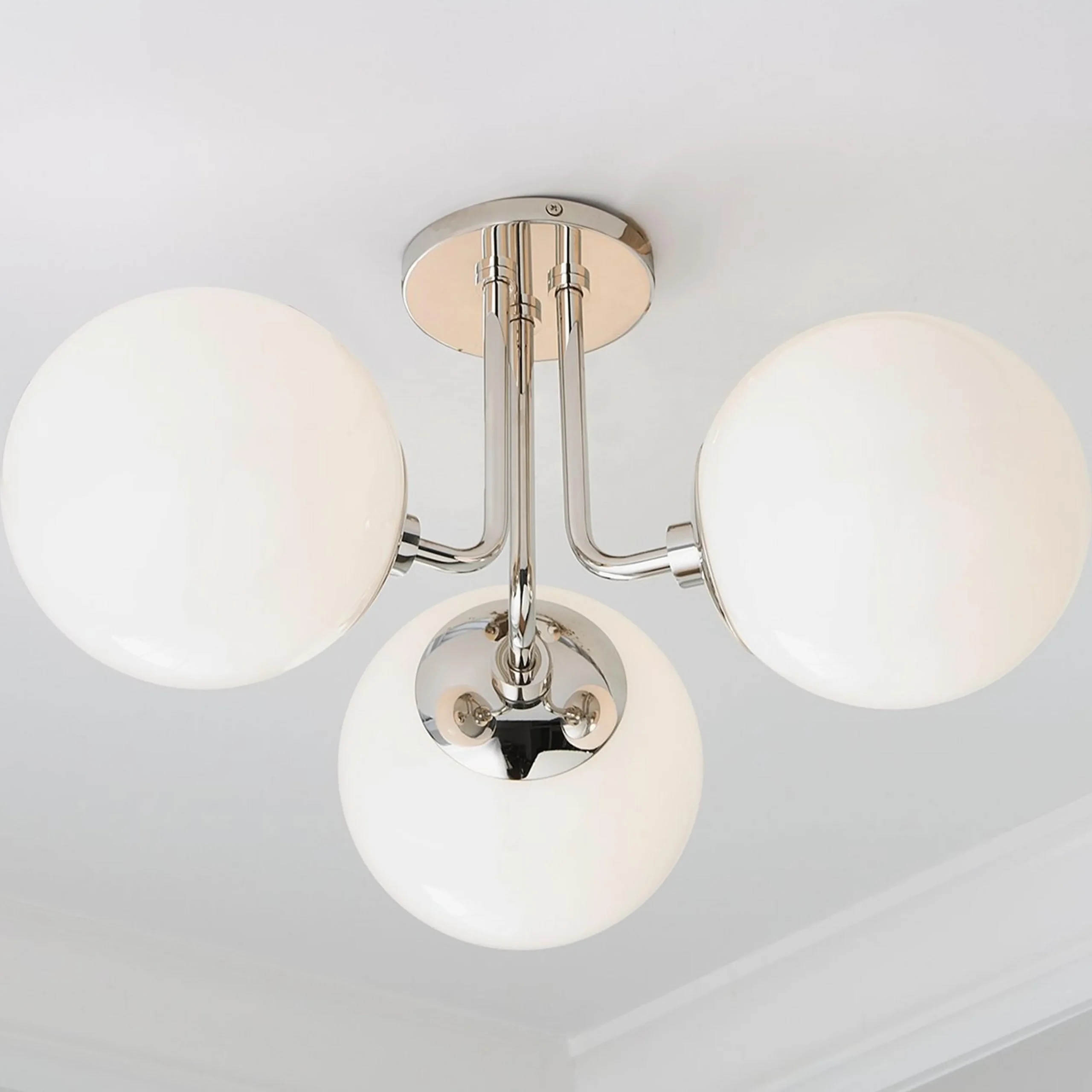 Minimalist Globe Semi-Flush Ceiling Light - 3 Light