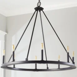 Minimalist Iron Ring Chandelier - 8 Light