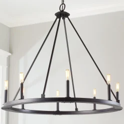 Minimalist Iron Ring Chandelier - 8 Light
