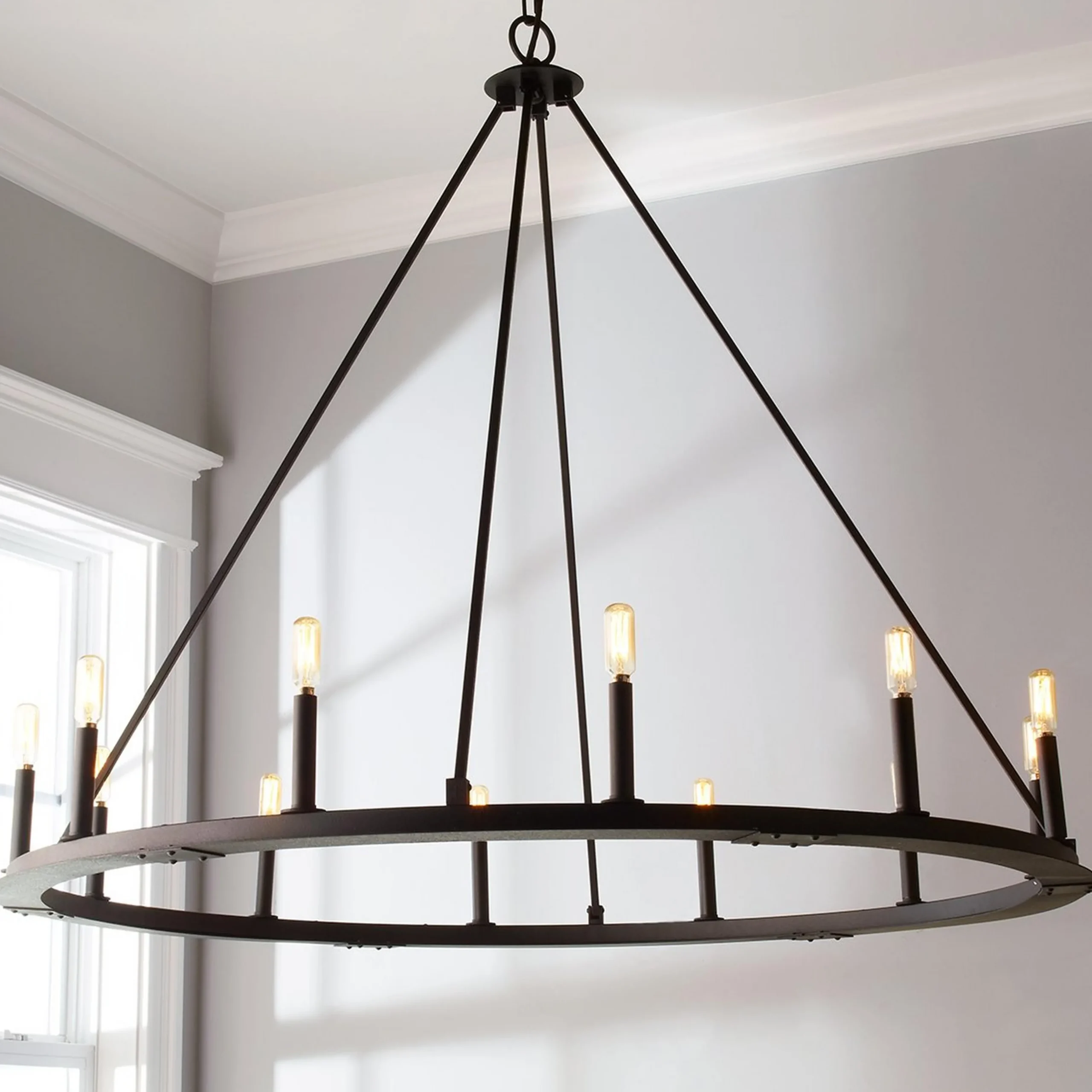 Minimalist Iron Ring Chandelier - 12 Light