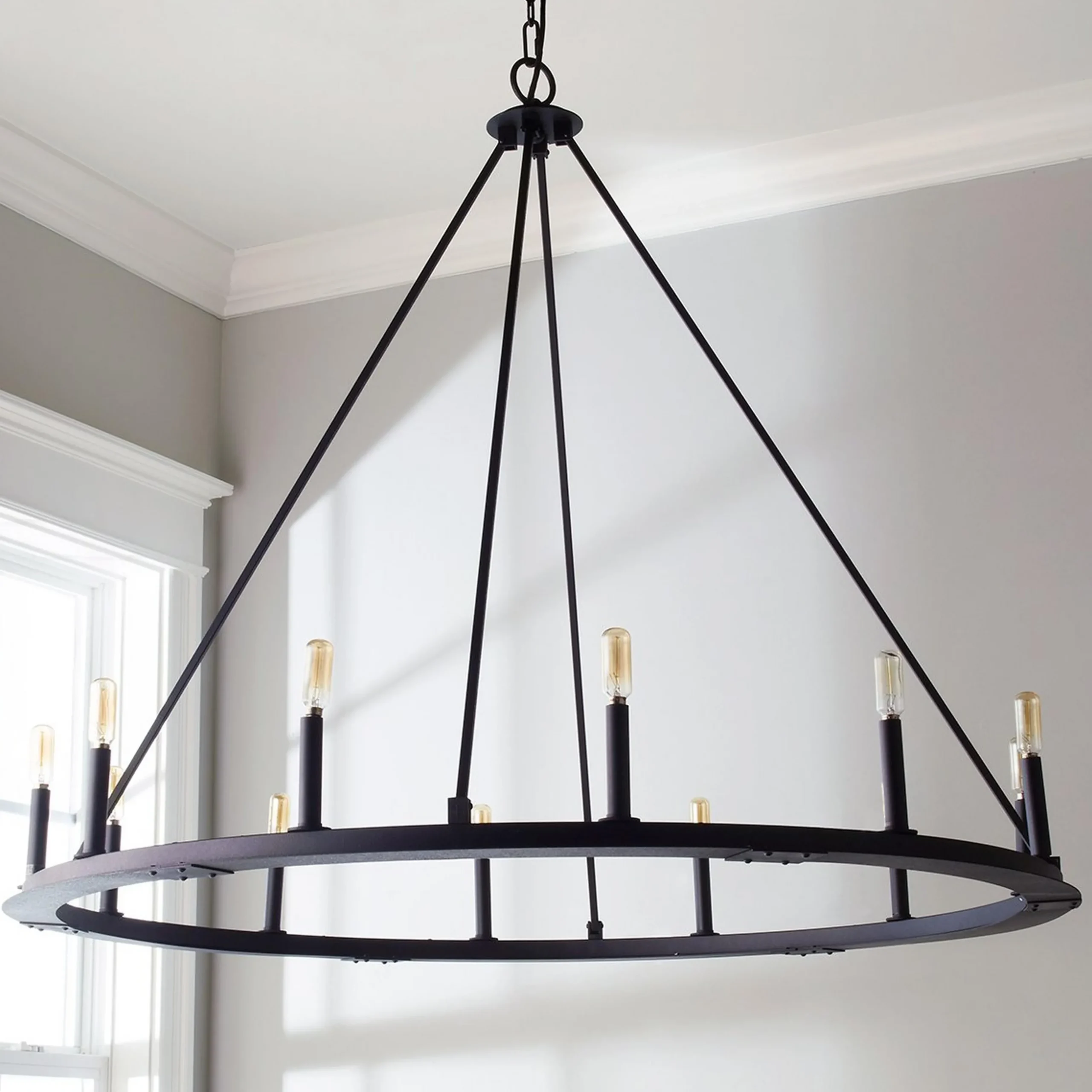Minimalist Iron Ring Chandelier - 12 Light