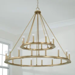 Minimalist Iron Ring Two-Tier Chandelier - 24 Light