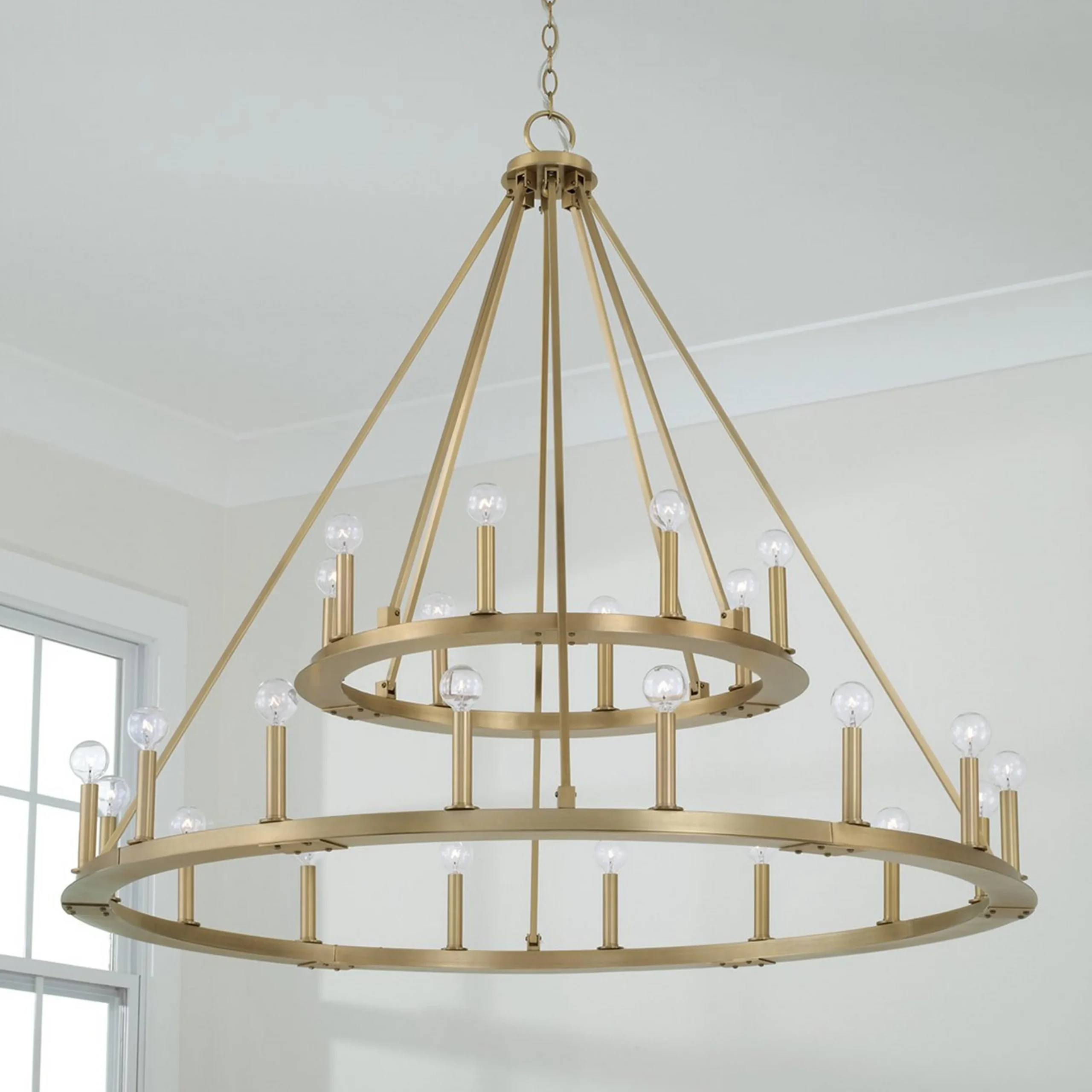 Minimalist Iron Ring Two-Tier Chandelier - 24 Light