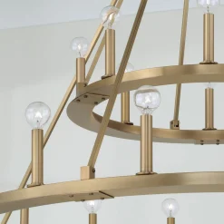 Minimalist Iron Ring Two-Tier Chandelier - 24 Light