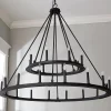 Minimalist Iron Ring Two-Tier Chandelier - 24 Light