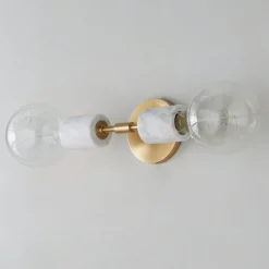 Minimalist Marble Sconce - Marble Socket - 2 Light