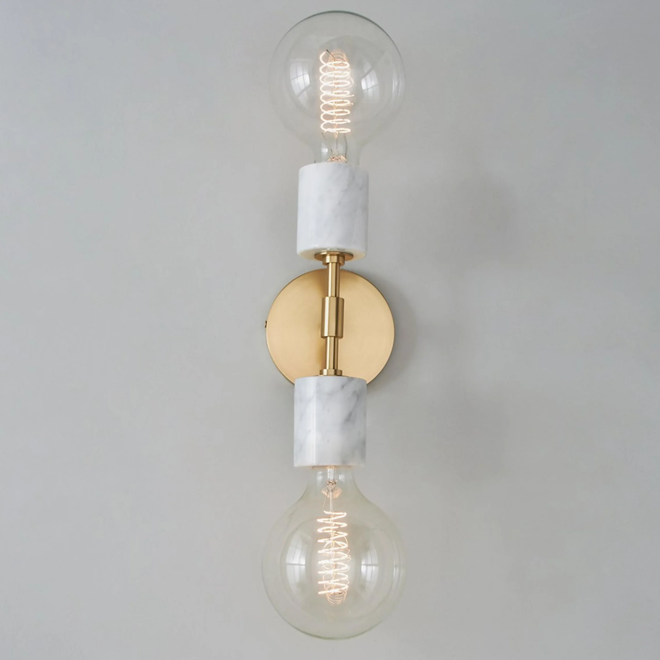Minimalist Marble Sconce - Marble Socket - 2 Light