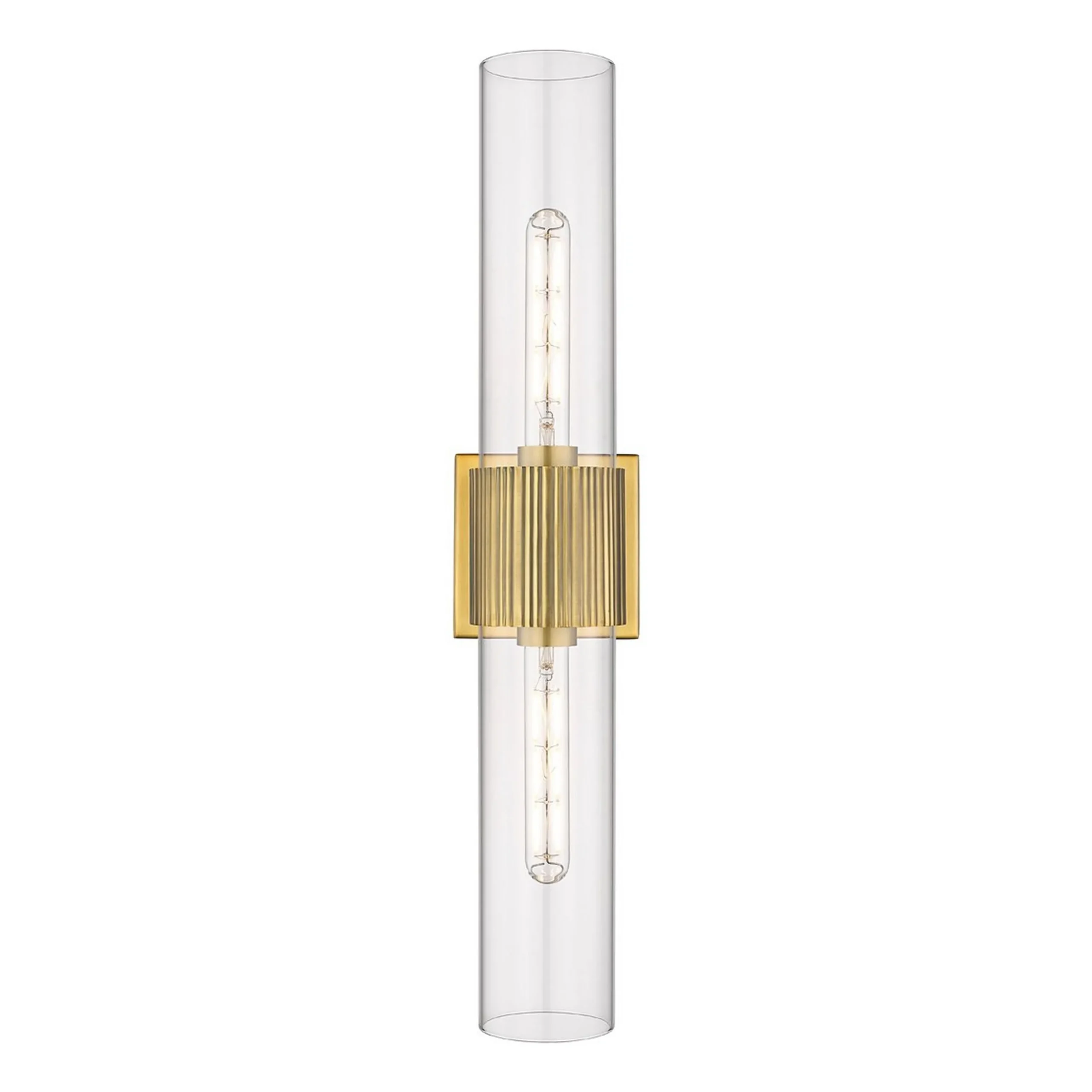 Mirza Clear Glass Bath Sconce - 2 Light