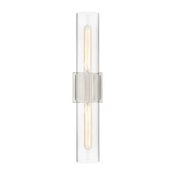 Mirza Clear Glass Bath Sconce - 2 Light