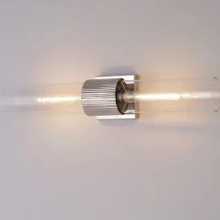 Mirza Clear Glass Bath Sconce - 2 Light