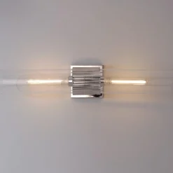 Mirza Clear Glass Bath Sconce - 2 Light