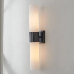 Mirza Opal Glass Bath Sconce - 2 Light