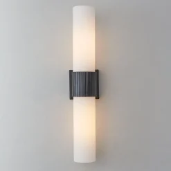 Mirza Opal Glass Bath Sconce - 2 Light