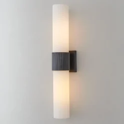 Mirza Opal Glass Bath Sconce - 2 Light