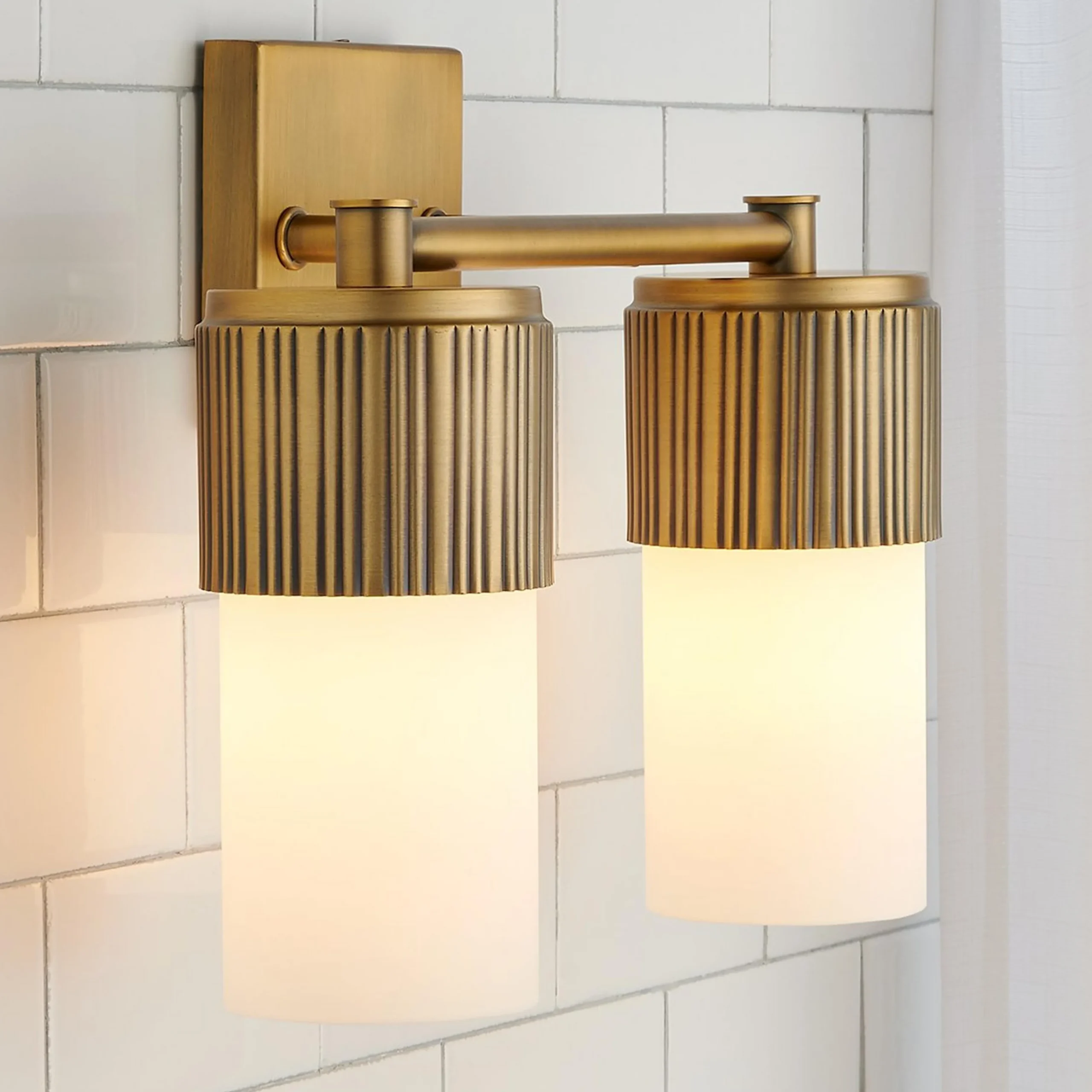 Mirza Opal Glass Vanity Light - 2 Light
