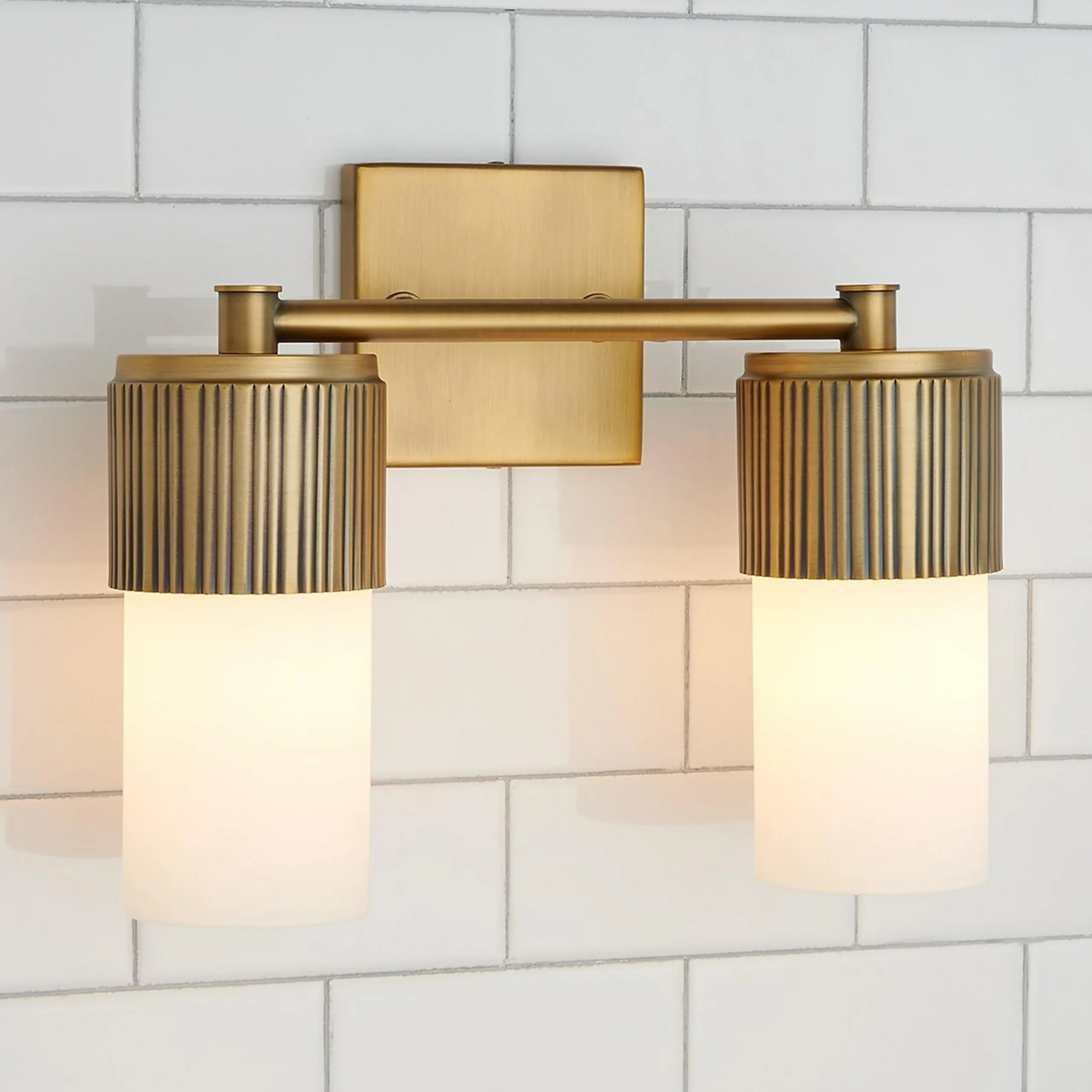 Mirza Opal Glass Vanity Light - 2 Light