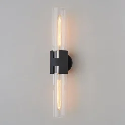 Mixed Metal Tube Sconce - Large