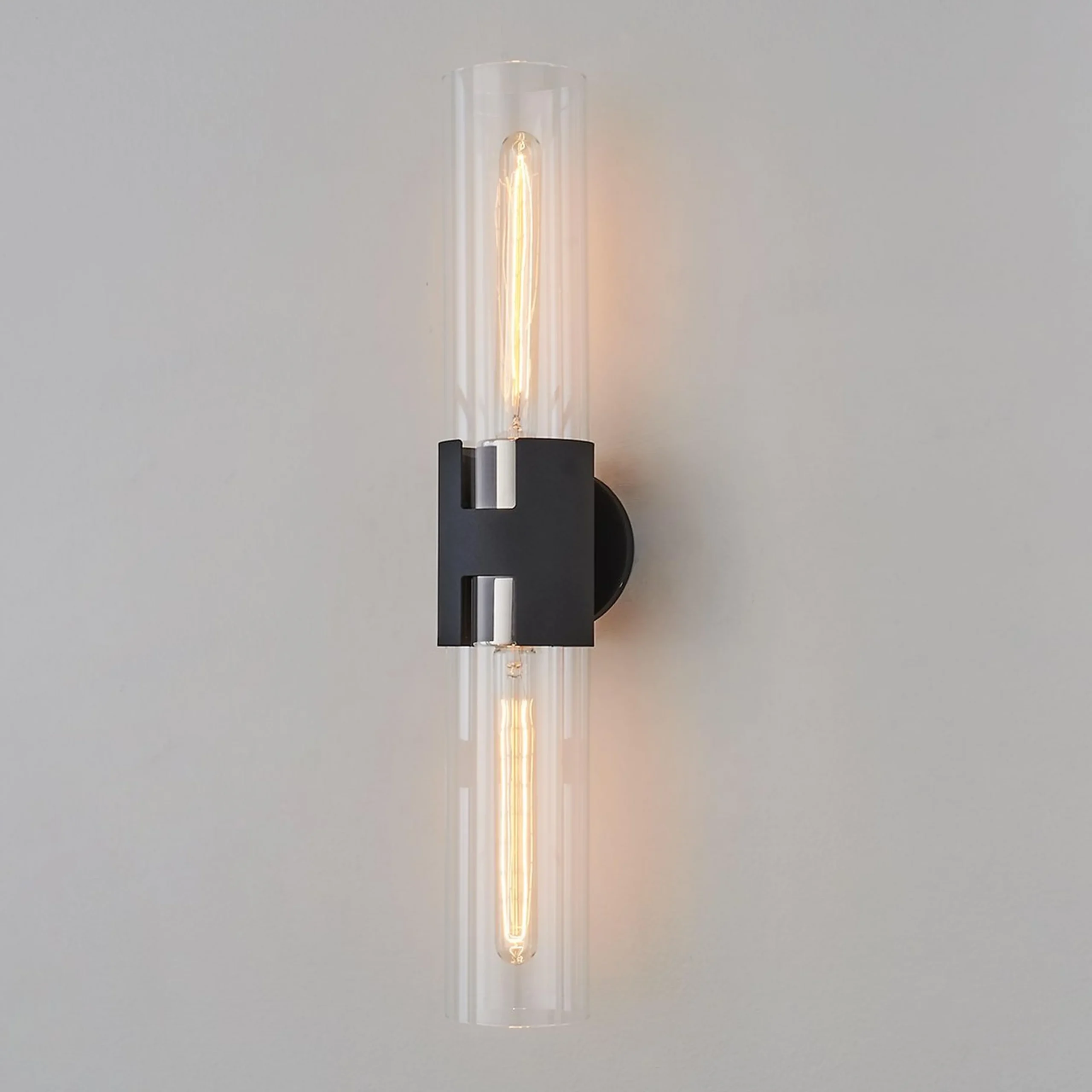 Mixed Metal Tube Sconce - Large