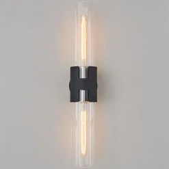 Mixed Metal Tube Sconce - Large