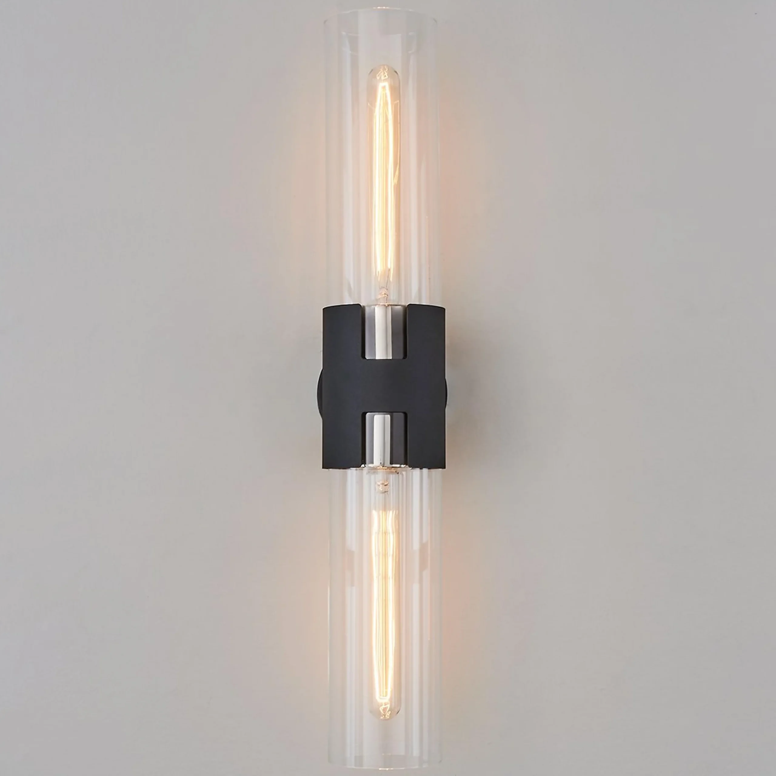 Mixed Metal Tube Sconce - Large