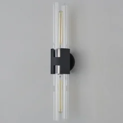 Mixed Metal Tube Sconce - Large