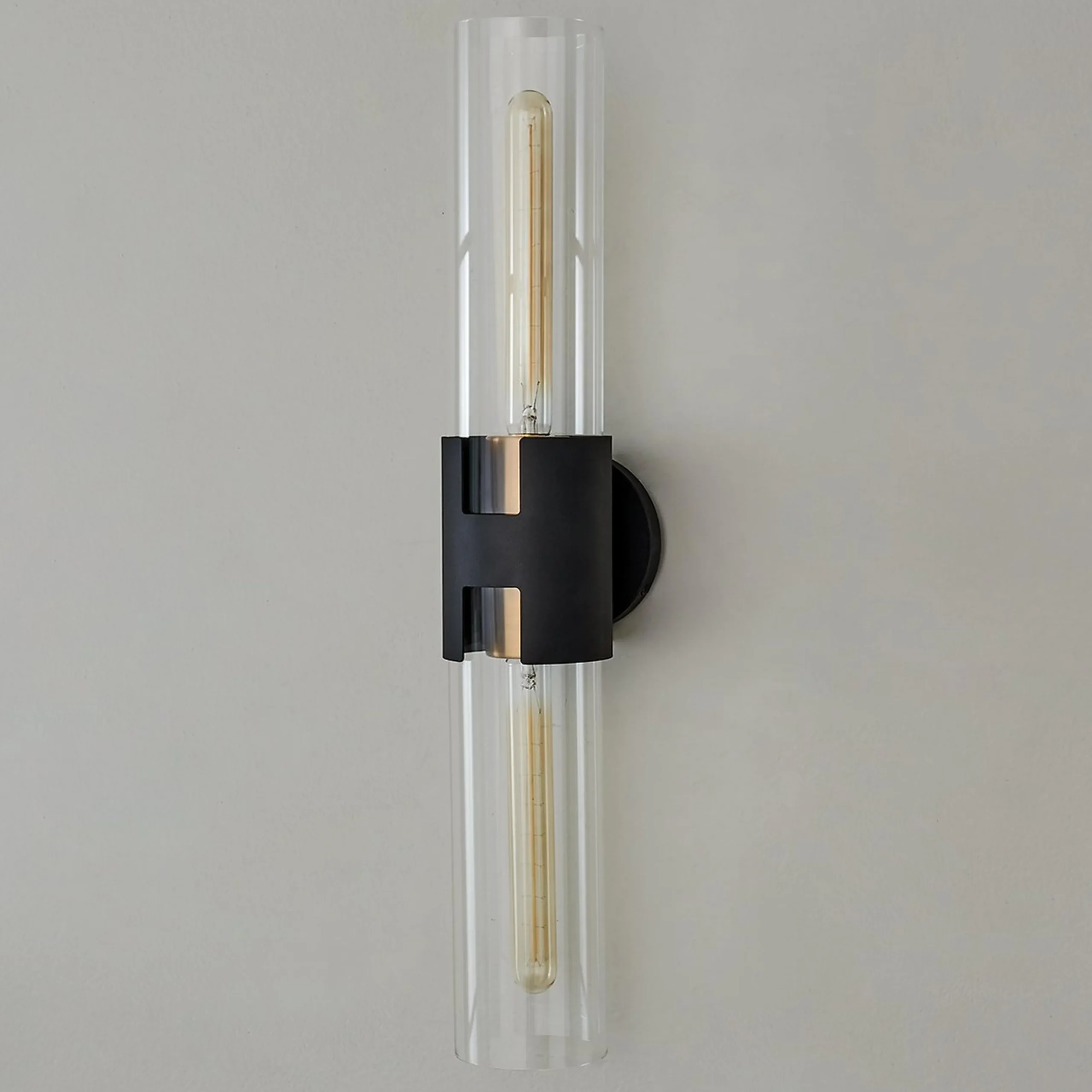 Mixed Metal Tube Sconce - Large
