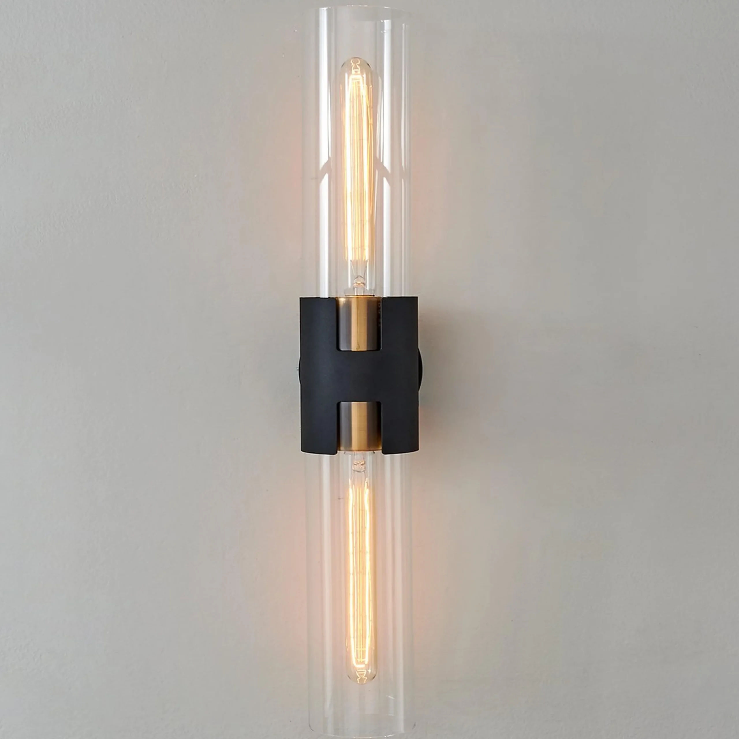 Mixed Metal Tube Sconce - Large