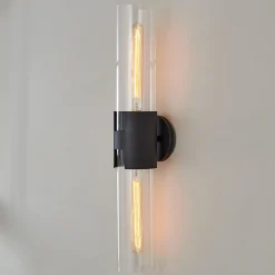 Mixed Metal Tube Sconce - Large
