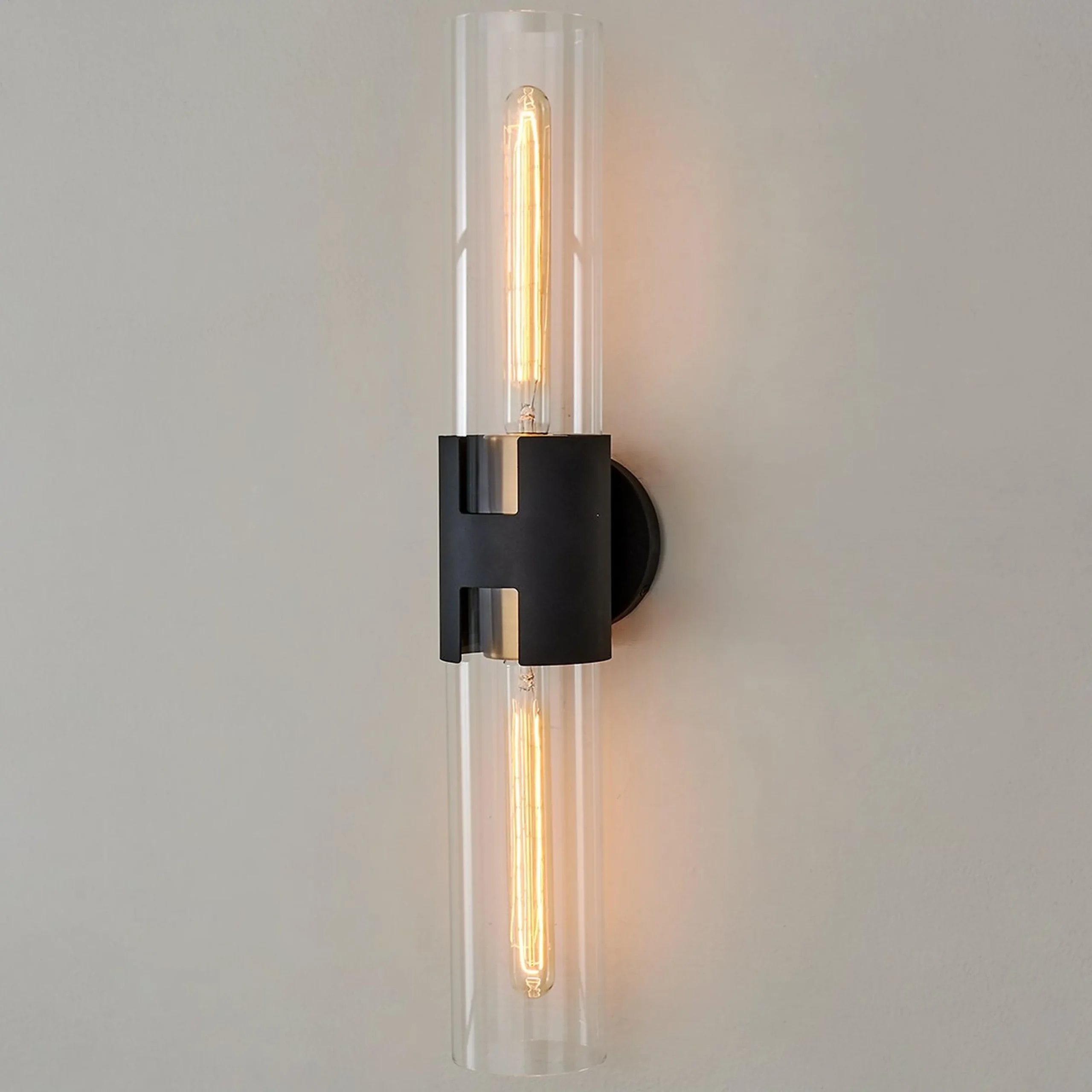 Mixed Metal Tube Sconce - Large