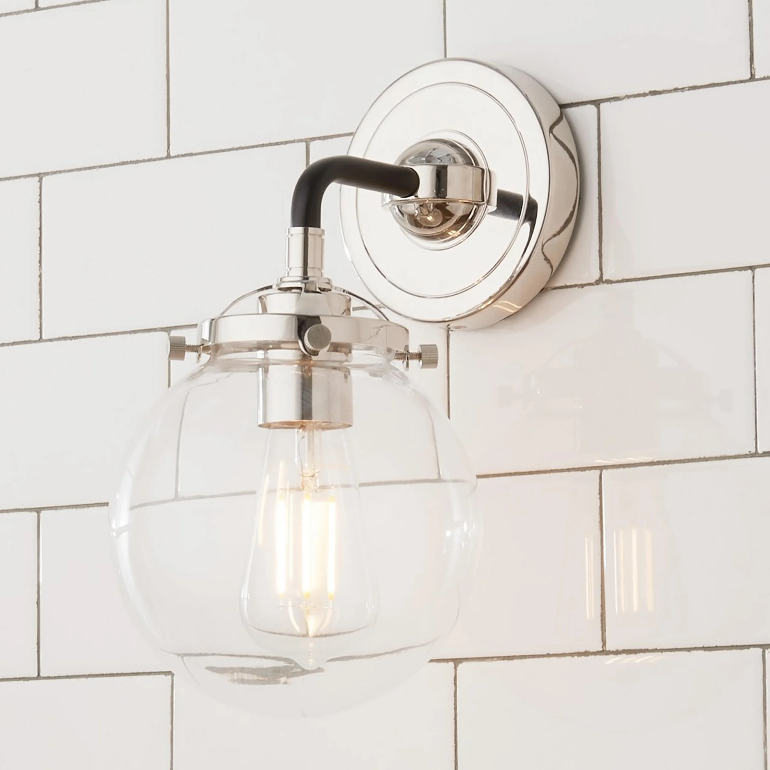 Mod Mix Clear Globe Sconce