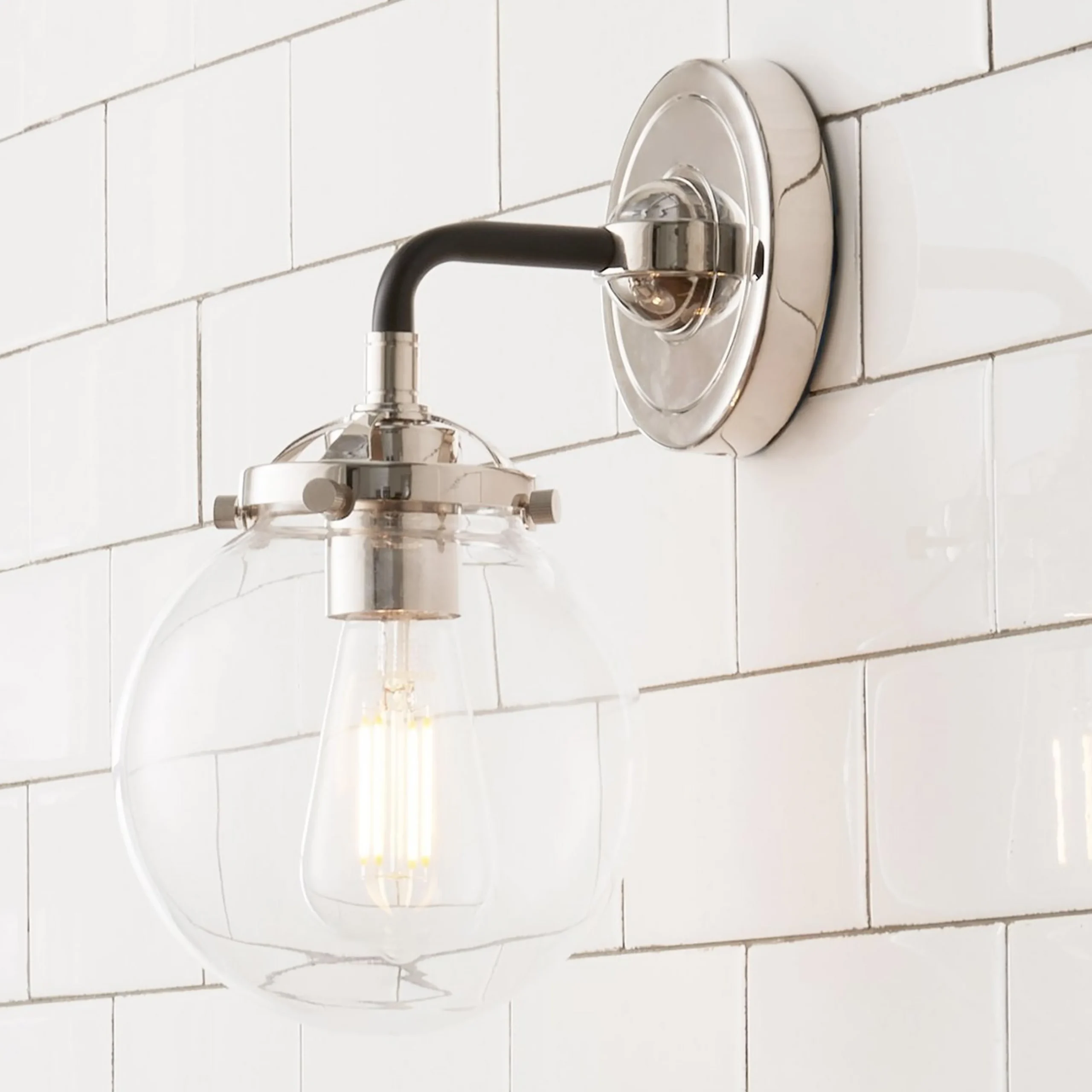 Mod Mix Clear Globe Sconce