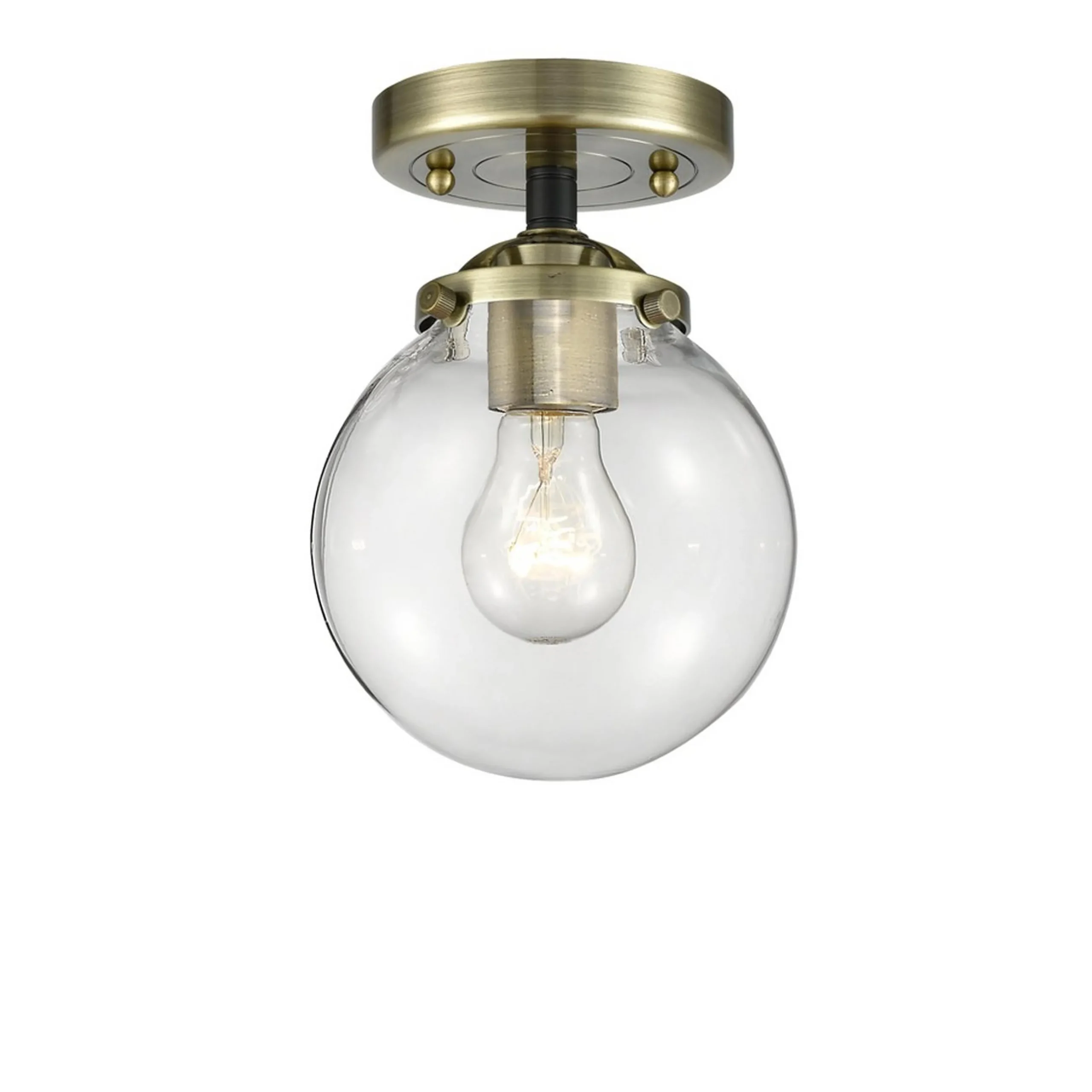 Mod Mix Clear Globe Semi-Flush Ceiling Light - Small