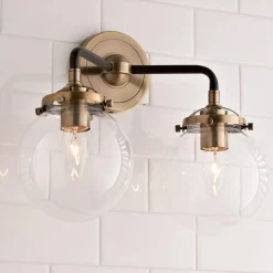 Mod Mix Clear Globe Vanity Light - 2 light